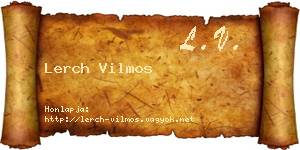 Lerch Vilmos névjegykártya